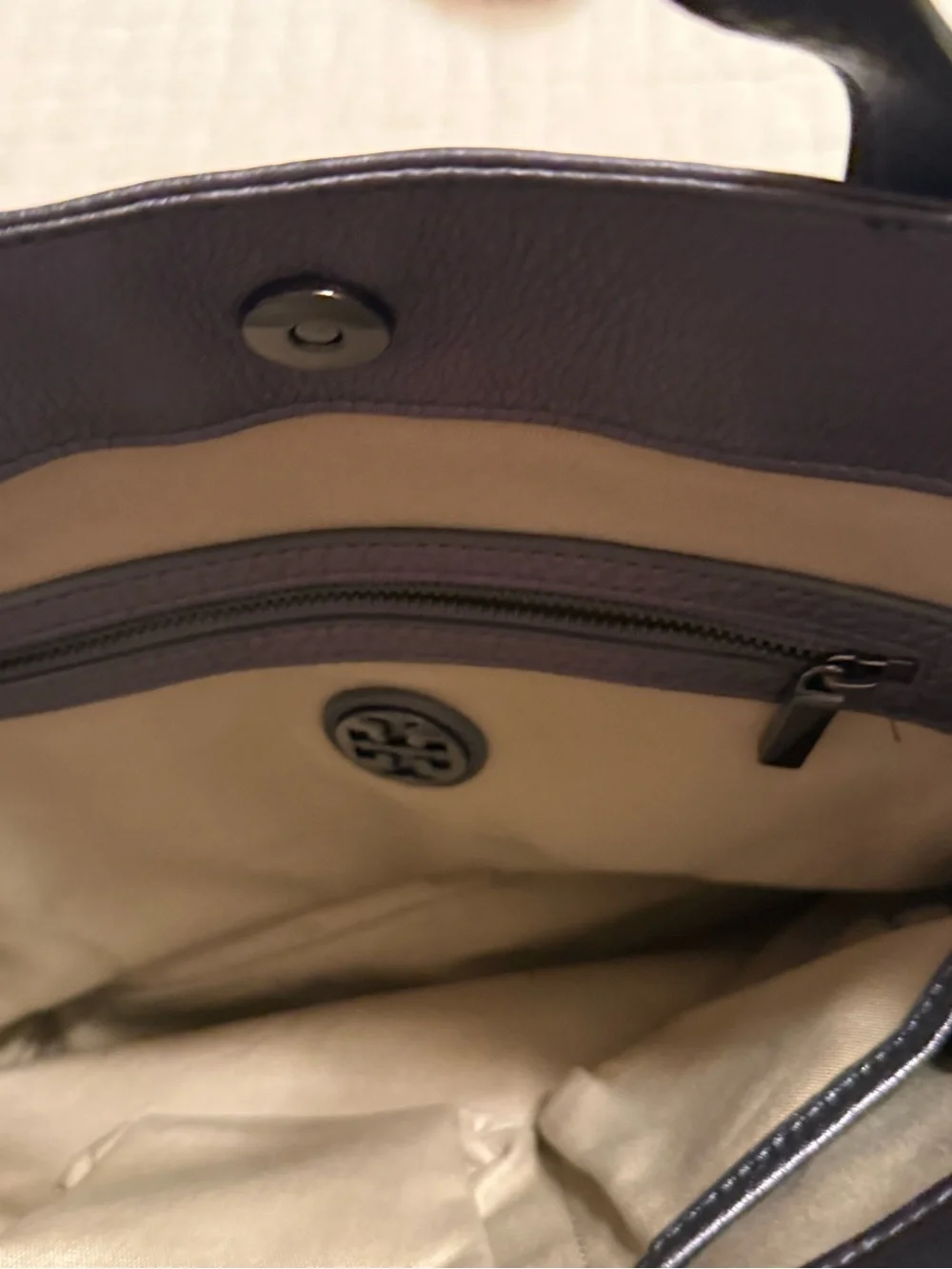 Tory Burch metallic pewter